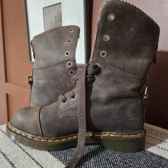 Dr. Martens Dark Brown Combat Boots - Picture 2 of 11